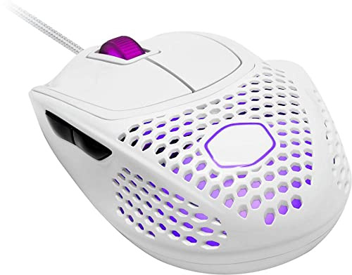 Cooler Master MM720 RGB-LED Claw Grip Gaming Maus mit Kabel - Ultra-leichte 49g Wabenschale, 16000 DPI Optischer Sensor, 70 Millionen klick Micro Switches, PTFE Gleit-Füße - Glänzend, Weiß