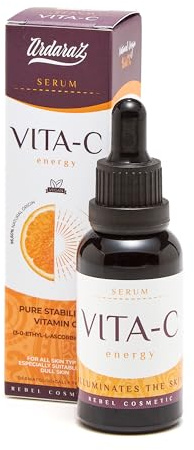 Ardaraz Vitamin C Serum mit Ethylascorbinsäure 3-0, Hyaluronsäure und AHAs. Anti-Rotungen Serum Gesicht, das dunkle Flecken reduziert und aufhellt. Echte Ergebnisse in 8 Wochen. 30 ml