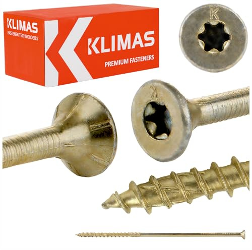 KLIMAS 8 x 240 mm TX40 Holzbauschraube mit Senkkopf Stardrive Packung mit 50Stk