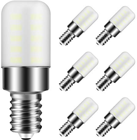 Gaormii E12 LED Bulb 3W Equivalent to 25W C7 Replacement Bulbs Frosted Type B Candelabra Base 120V Daylight White 6000K for Chandeliers, Dryer Drum, Refrigerator, Night Light (6 Pack)