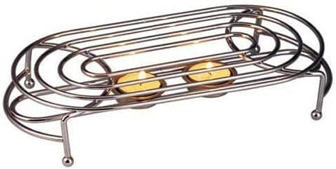 HoitoDeals Chrome Double Food Dish Warmer Chafing Plate Burner Heat Warm For Dining Table, Party etc. (1Pcs)