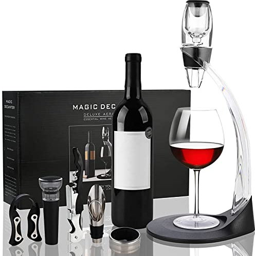Cieex Aérateur à Vin avec Support Bras Coffret, Décanteur à Vin Coupe-capsule de Vin, Bouchon à Vin, pour Amateurs de Vin