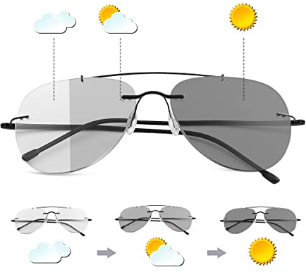 YIMI Randlos Photochrome Progressive Multifocus Uebergang Lesebrille Blau Licht Blockieren Gläser Multifokale Computer Brillen