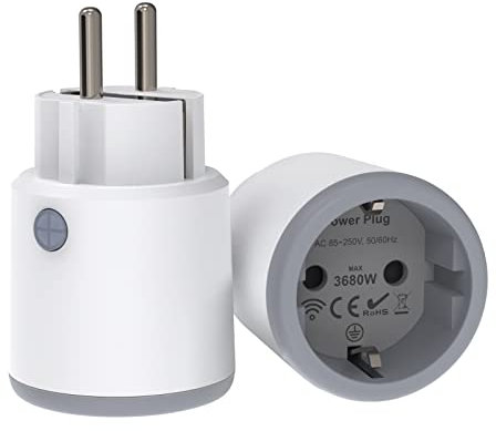 ZigBee Alexa Steckdose, 16A Smart Steckdose mit Strommessung, 3680W Smarte Steckdose mit Fernbedienung/Sprachsteuerung, Smart Plug Programmierbare mit Timerfunktion Kompatibel Alexa Google Home 1 Pack