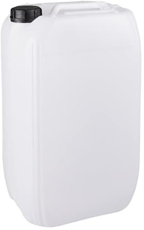 Jerrycanshop – Bidón apilable de 25 litros ONU – Bidón de combustible, bidón de agua, bidón de gasolina, plástico (HDPE), bidón DIN61, 25 L, sin BPA – Naturell