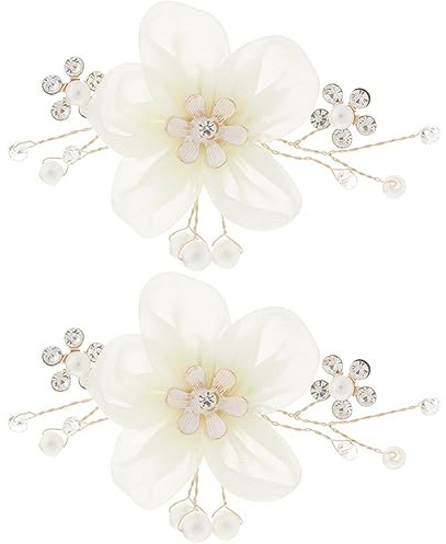 GORGECRAFT 2 Pz Fibbie per Scarpe con Strass Clip per Scarpe con Perle Clip Decorative per Scarpe Scarpe Da Sposa In Cristallo Ciondoli Gioielli Staccabili Decorazione Floreale per Donne Ragazze