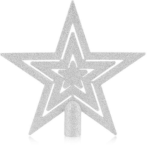 com-four® Adorno de Árbol de Navidad Con Estrella Brillante - Flor de Pascua Irrompible Para Cualquier Decoración Navideña