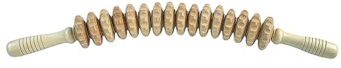 Massageroller mit Griff Massage Holz Anti Cellulite Massagegerät,Massagerolle aus Holz,Mehrere Massageräder Geeignet für Taille,Bauch,Beine,Rücken,Gesäß, Hals NatÜRliche Holzfarbe (Holzfarbe)