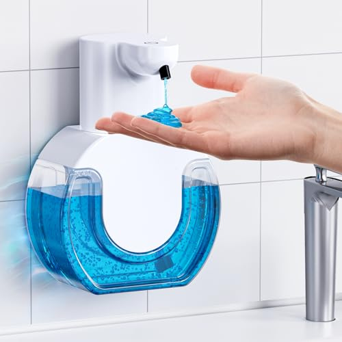 Dispenser Bagno Automatico,420ml Dispenser Cucina Elettrico Parete Schiuma,4 Livelli Regolabili Ricaricabile via USB per Cucina Bagno
