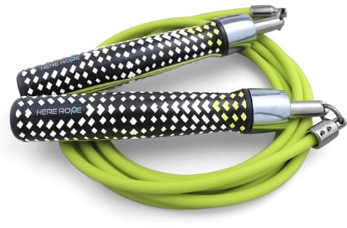 HEREROPE Springseil für Geschwindigkeit, Cardio, Boxen und Workout, Springseil mit Kugellager, bequemer und ergonomischer Griff, verhedderungsfreies Kabel, Springseile für Männer und Frauen, Fitness