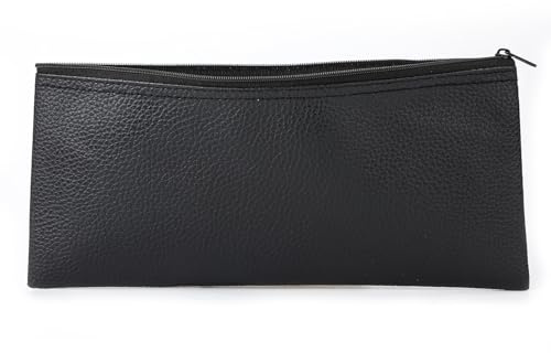 Sacoche Microphone, 275x120mm Cuir Fermeture Éclair Pochette pour Micro Portable Sacoche pour Microphone sans Fil Noir Portable Étuis Support, pour Voyage Extérieur