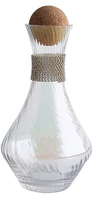 Weindekanter, Mehrfarbiger Eisberg-Dekanter aus Glas, Weinkaraffe aus Glas mit Goldrand und Stiellosem Weinglas, Weinspender-Topfzubehör, Weingeschenke für Hochzeit, Jahrestag, Geburtstag(#6)