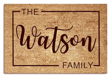 EDSG Door Mat Personalised Door Mats Indoor Custom 400 x 600mm Floor Mat Home Decoration with Any Name Welcome House Office Coir Doormat Gifts on Housewarming Christmas(Design 4)