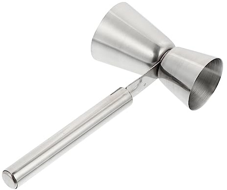 Zerodeko Tasse à Mesurer Double Jigger en Acier Inoxydable, 1 Once Et 2 Onces, Poignée Solide, Doseur Précis pour Barman Professionnel, Préparation Cocktail, Usage Bar, Outil Multifonction