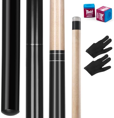 AKLOT Pool Queue, Schwerer Sprungbruch Pause Billard Queue 23~25oz 1 Stück Pool Stick 14mm Bakelite Tip für Explosive Breaks und Mühelose Sprünge Schwarz