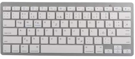 KIMISS Tragbare Kabellose Tastatur, 78 Tasten, Ultradünne Tastaturen, Kompakt, für Arabisch, Spanisch, Französisch, Koreanisch, Russisch, Thailändisch, Portugiesisch, Weiß, Computer, OS