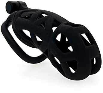 FYJENNICC Cobra 2.0 Chastity Cage - Lightweight Resin Male Chastity Device with Invisible Lock,Bondage Gear for Men Beginner-Friendly Design with 4 Adjustable Rings Adult Sex Toy (Black, Maxi)