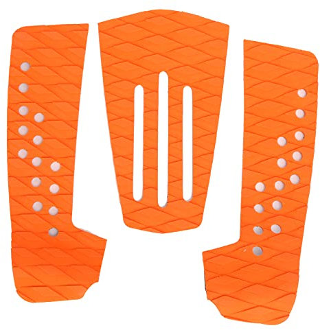 OKJHFD Surfboard Traction Pad, 3 Stück Surfboard Traction Pad rutschfeste, feuchtigkeitsbeständige Surfdeckmatte für Skimboard Traction Pad Surfzubehör (orange)