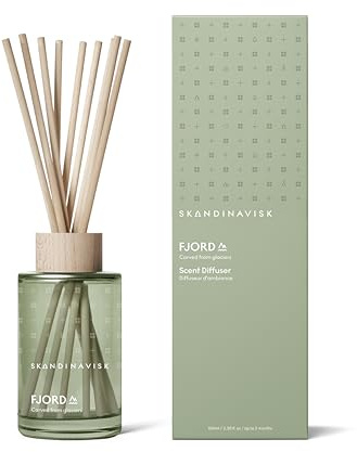 Skandinavisk Fjord Duftstäbchen Diffusor mit 8 Stäbchen; Duftnoten: Apfel- und Birnenblüte, Obstgartenfrüchte und rote Johannisbeeren, 100 ml.