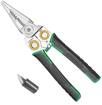 LAOA Strippeuse de fil avec fonction de mesure de l'électricité, piqûre de décapage de fil 7 en 1 pour les fils de coupe et de tirage, ciseaux de câble pour gratter et appuyer des fils (LA324107)