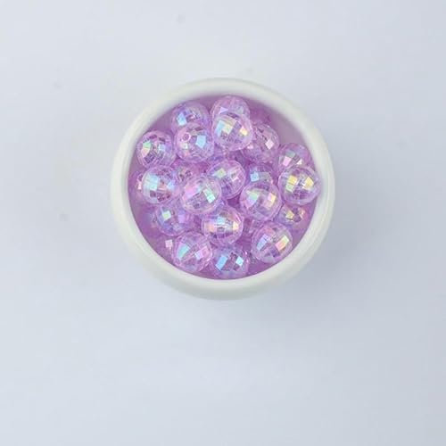 600/900/1800 Stück transparente bunte Acrylperlen, lose Harzperlen für Armbänder, DIY-Schmuckherstellung-Hellviolett-8 MM 1800 Stück