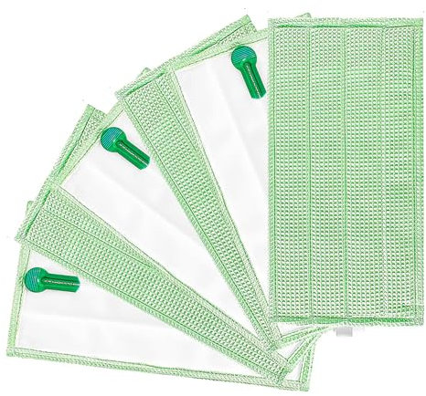 Kadagg Lot de 6 balais à Franges Professionnels en Microfibre pour Sol Plat, réutilisables et lavables, pour Fibre SP600