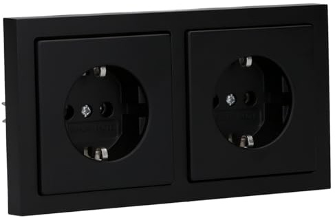 Busch-Jaeger future linear 2-fach SCHUKO Steckdosen +Rahmen schwarz matt