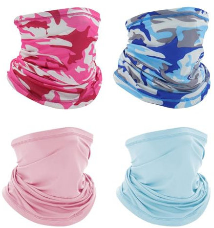 CJQRL 4 Stück Multifunktionstuch Schlauchschal Halstuch，Unisex Sport Atmungsaktiv Winddicht Halsschlauch，Weich und Bequem Bandanas Loop Schal für Outdoor Skifahren Motorrad Laufen Radfahren
