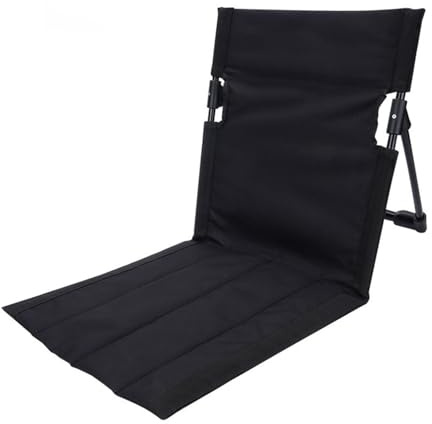 Campingstuhl Faltbar Camping Stuhl, 38 cm Extra Breit Klappstuhl Strand Sitzkissen, Leicht Bodenstuhl mit Rückenlehne, Campingstuhl Ultraleicht Kleines Packmaß für Reisen Picknick Strand Beach (A)