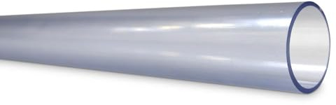 PVC-U Klarsichtrohr Ø 50 x 2,4 mm - 1,0 m Transparentes Druckrohr PN10 - Ohne Muffe - Für Pool Teich Sichtglas Füllstandsanzeige