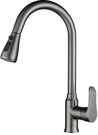 Küchenarmaturen mit herausziehbarer Brause, um 360° drehbarer Spültischarmatur, Küchenspüle-Wasserhahn, 2 Arten von Wasserauslassmodi, Einloch-Küchenarmatur mit heißem und kaltem Wasser,