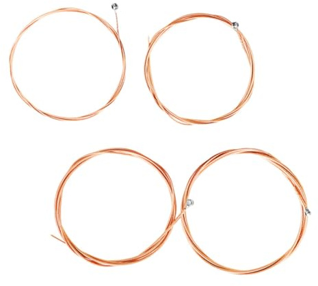Mikinona Basssaiten 4 Stück aus Hochkohlenstofflegierung und Rotbronze Beschichtet Klarer Klang für Holzbass Einzeln Verpackt