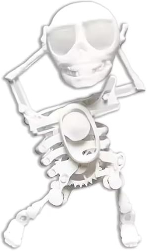 Mounteps Dancing and Swinging 3D Skull Figure, Swinging Wind Up Skeleton Desktop Spring Clockwork Figure, Creative Stress Reliever, Funny Gift for Desk Decoration and Stress Relief (White)