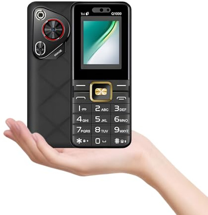 JtQtJ Basic Senior Phone, Triple SIM Button Mobile Phone with Large Buttons, 3000 mAh Battery Long Standby Time, USB-C, FM, Bluetooth, GSM Seniors Mobile Phone Easy (Q1000-Black)