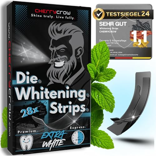 The Whitening Strips Lot de 28 bandes blanchissantes pour dents extra blanches, formule blanche pure 2025, traitement Teeth Whitening Express au menthol