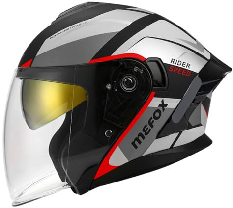 Vintage Casco Aperto Moto 3/4 Caschi Jet E Demi-Jet Con Doppia Visiera Casco Moto Ciclomotore Casco A Scodella Omologato DOTECE Casco Da Motociclista Per Uomo E Donna 1,XXL:63-64CM