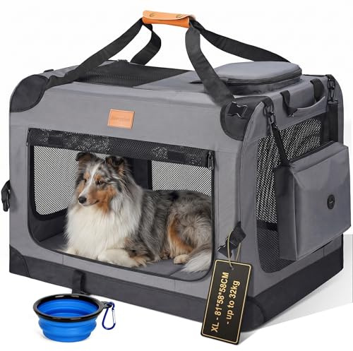 Morpilot Dog Transport Box Foldable Robust 81 x 58 x 58 cm Breathable Transport Bag Pet Transport Box Dog Carrier