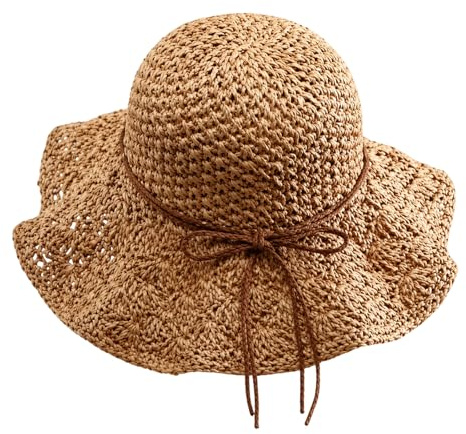 JazRvr Strohhut Damen, Sommerhut Faltbar Mit UV-Schutz, Leichter Sonnenhut Für Strand Und Outdoor, Verstellbare Größe Und Atmungsaktives Design, Ideal Für Reisen Und Gartenarbeit