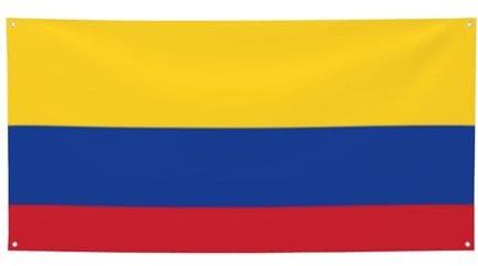 Bandera de Colombia estilo vintage retro para fiestas en el jardín – Pancarta impermeable para decoración de interiores y exteriores, césped, patio y terraza, 35 x 71