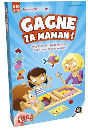 GIGAMIC - GZFGM - Jeu de Réflexion - Gagne Ta Maman 1 - 2 joueurs, Ton Bois