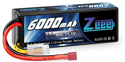 Zeee 3S Lipo Akku 11,1V 80C 6000mAh Hardcase Batterie mit T Stecker | RC Batterie für RC Car RC Truck RC Auto Boot LKW Truggy RC Hobby