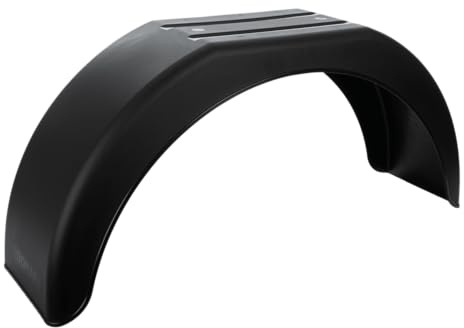 DOMAR Kotflügel für Pkw-Anhänger, passend für 14 und 15 Zoll Räder. Flacher Kunststoff-Radkasten, 790 x 220 mm. Äußerst Robustes Schutzblech für Autoanhänger und Wohnwagen.