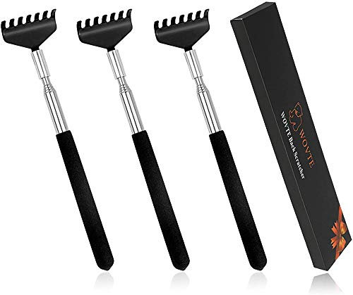 WOVTE Gratte dos Télescopiques en Acier Inoxydable Lot de 3, Pour Adultes Homme Femme, Idee Cadeau Homme Cadeau Femme Cadeau Noel Homme Femme Cadeau Homme Noel