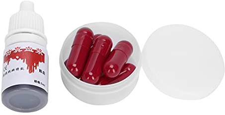 Kunstblut Fake Blut Gefälschte Blutkapseln Gelatine Blutkapseln Kunstblutpuder Künstlicher Blutfilm Halloween Make-up Geronnenes Blut Gel Kostüm Cosplay Party Prop