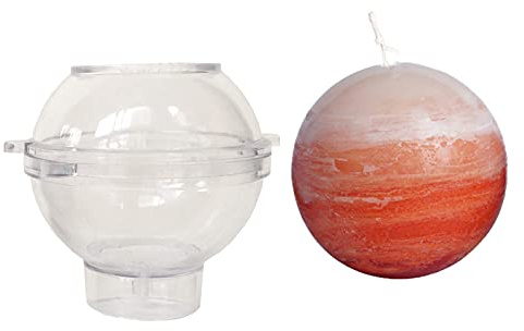 Stampo per candela sferico in plastica 3D, stampo per candele a forma di rotonda, stampo in plastica per candele, stampo per candele profumate (5 cm)