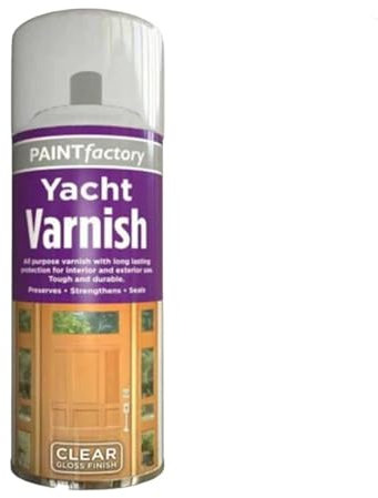 SDMAX 6 x Yacht Varnish Spray Paint with Gloss Finish Protects Exterior Woods with Special Resistance in Marine Environments Ideal for Boats, Yachts and Furniture (250 ML)