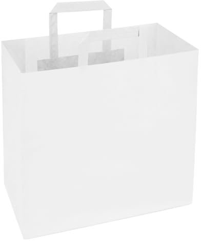 verpacking Papiertragetaschen 27 x 32 x 17 cm Weiß [Größe und Farbe wählbar] Geschenktüten Einkaufstüten biologisch abbaubar Einzelhandel 250 Stück