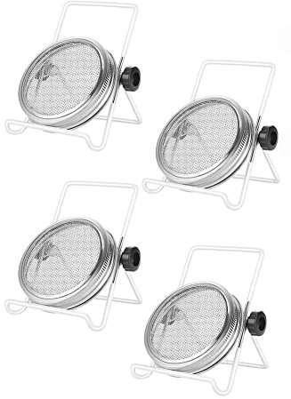 Energetic Keimungsset, Edelstahl-Keimungsglas-Deckel, StäNder für Einmachglas-Siebdeckel für EinmachgläSer mit Normalem Mund, 2,75