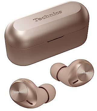 Technics EAH-AZ40M2 Wireless Earbuds with Noise Cancelling, 3 Device Multipoint Bluetooth, Comfortable In-Ear headset, headset with Built-in Microphone, Customisable Fit, Rose Gold