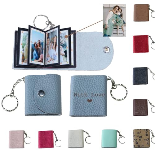 uniqicon Personalisierter Mini fotoalbum Schlüsselanhänger,schlüsselanhänger mit foto,geschenke für freundin,personalisierte geschenke männer,freundinnen geschenkideen,fotoalbum mini,10 Fotos